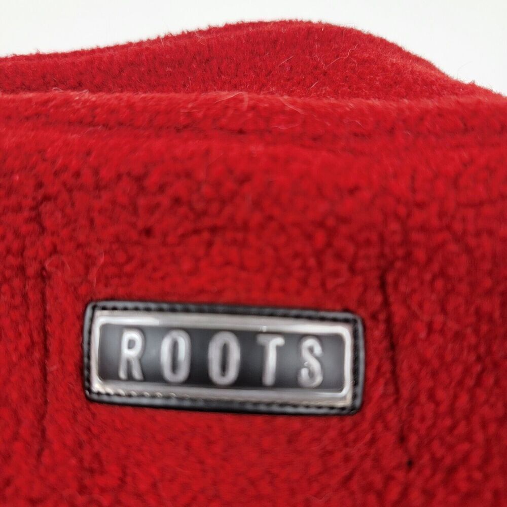 Roots Athletics Fleece Jacket Mens‎ Sz Large Red half Zip Canada 25 Years Winter - Picture 10 of 11